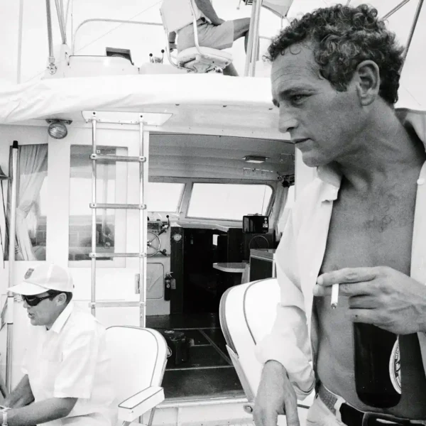 Paul Newman Fishing Boat Poster, Black and White Sea Photo Photography Print