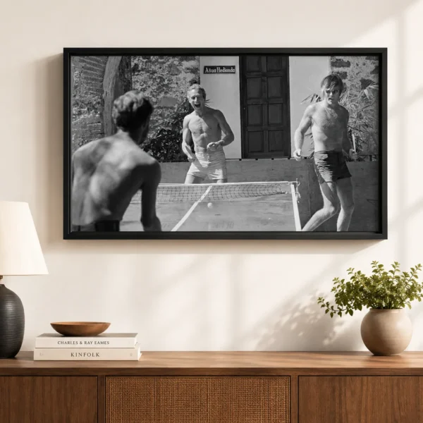 Paul Newman Robert Redford Ping Pong Poster, Candid Photo Photography Print
