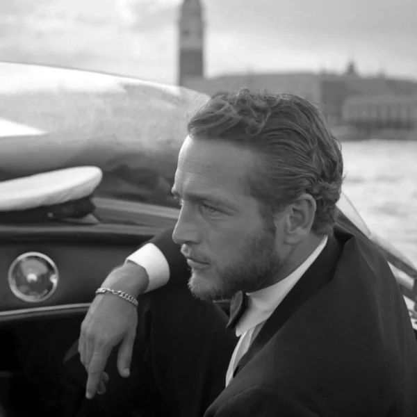 Paul Newman Riva Venice Poster, Classic Boat Portrait Photography Print