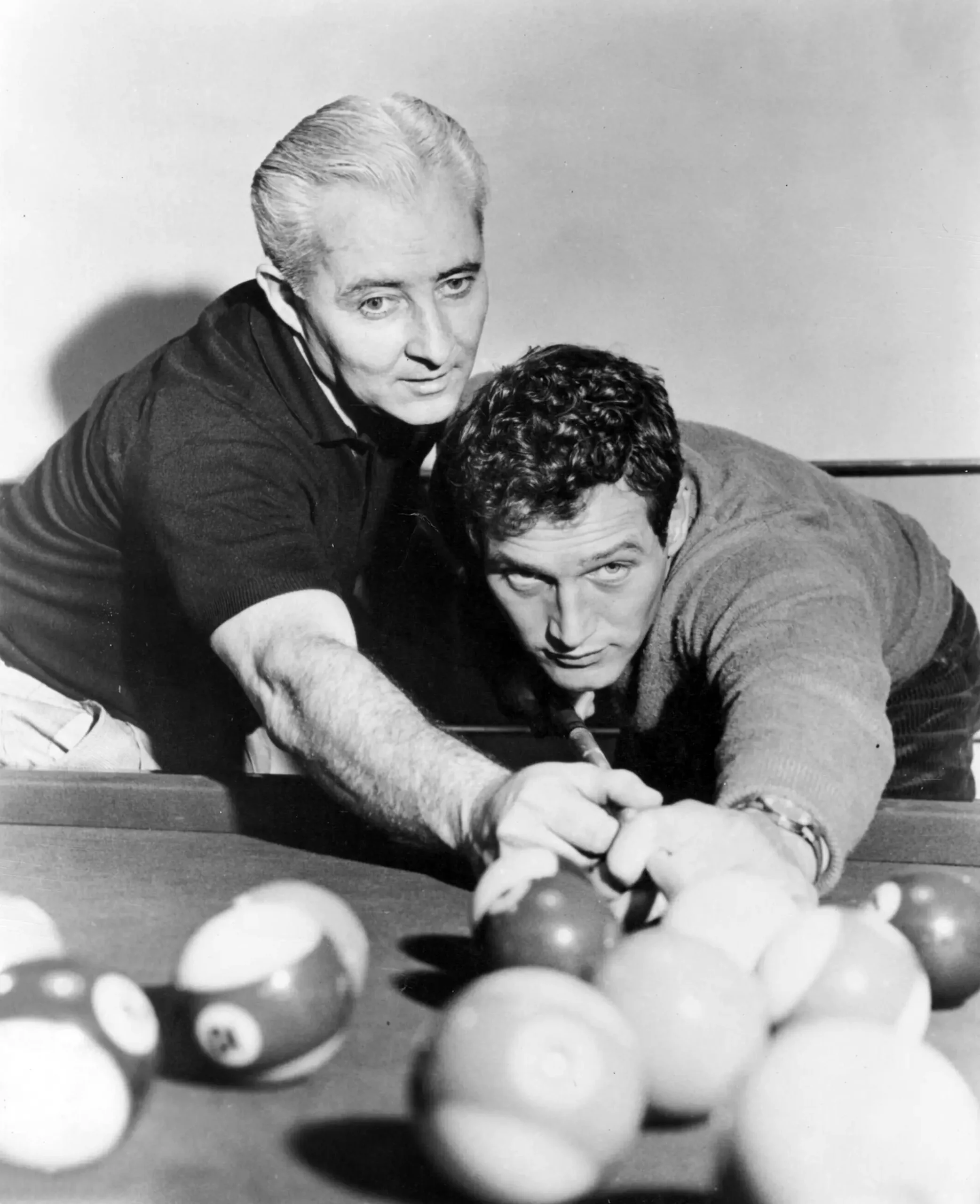 Paul Newman Hustler Poster — this The Hustler image shows Paul Newman in a pool-table film moment