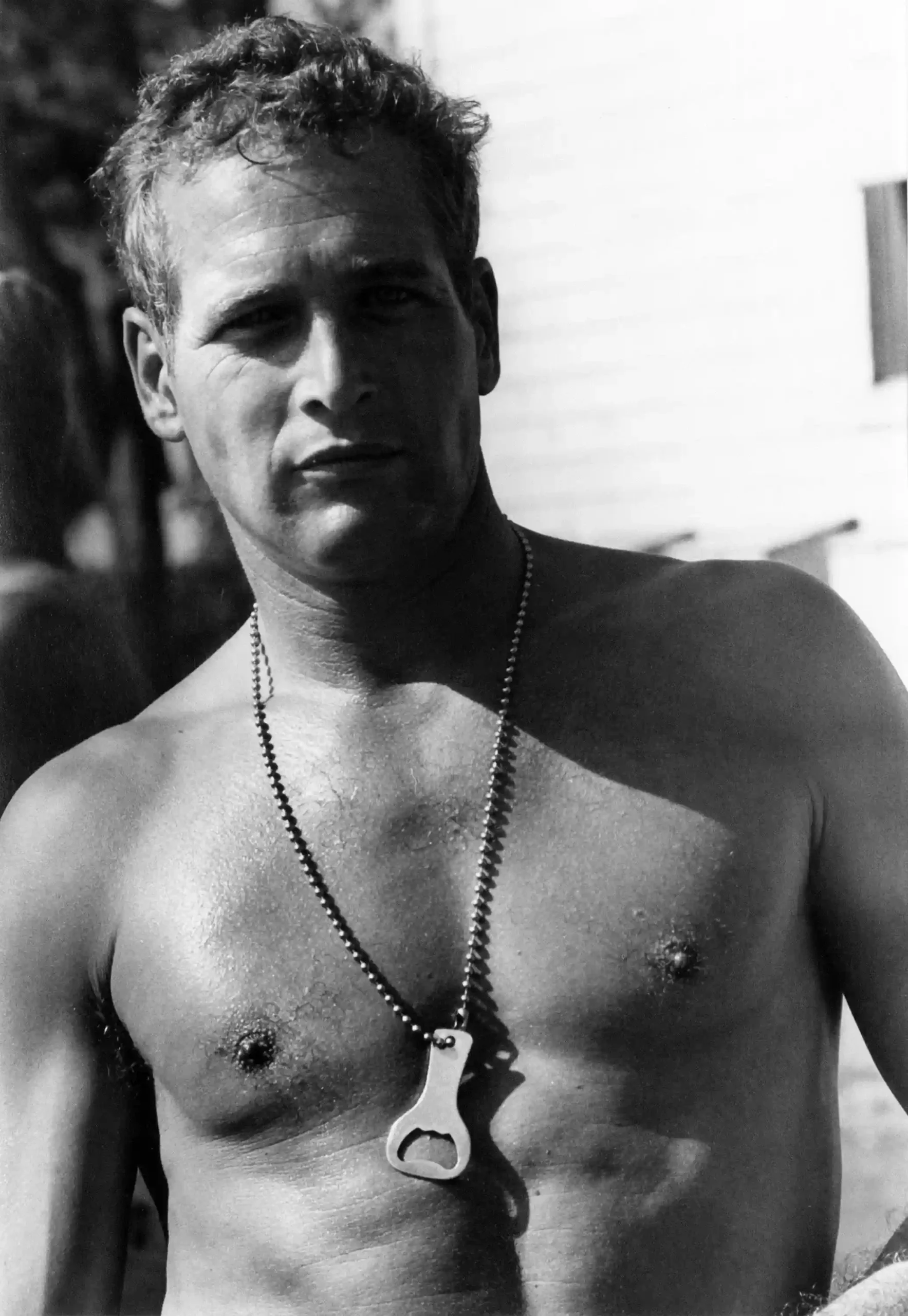 Cool Hand Luke — 1967 Cool Hand Luke portrait shows Paul Newman with bare torso, cropped