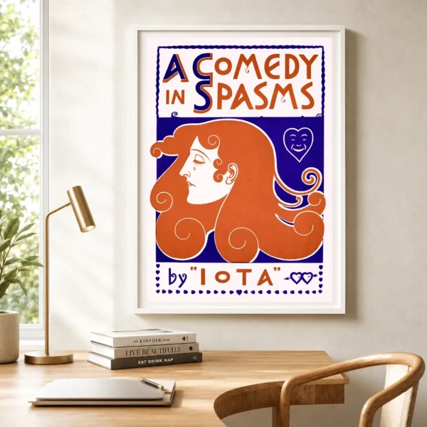 Comedy in Spasms Poster, 1895 Iota Literary Print