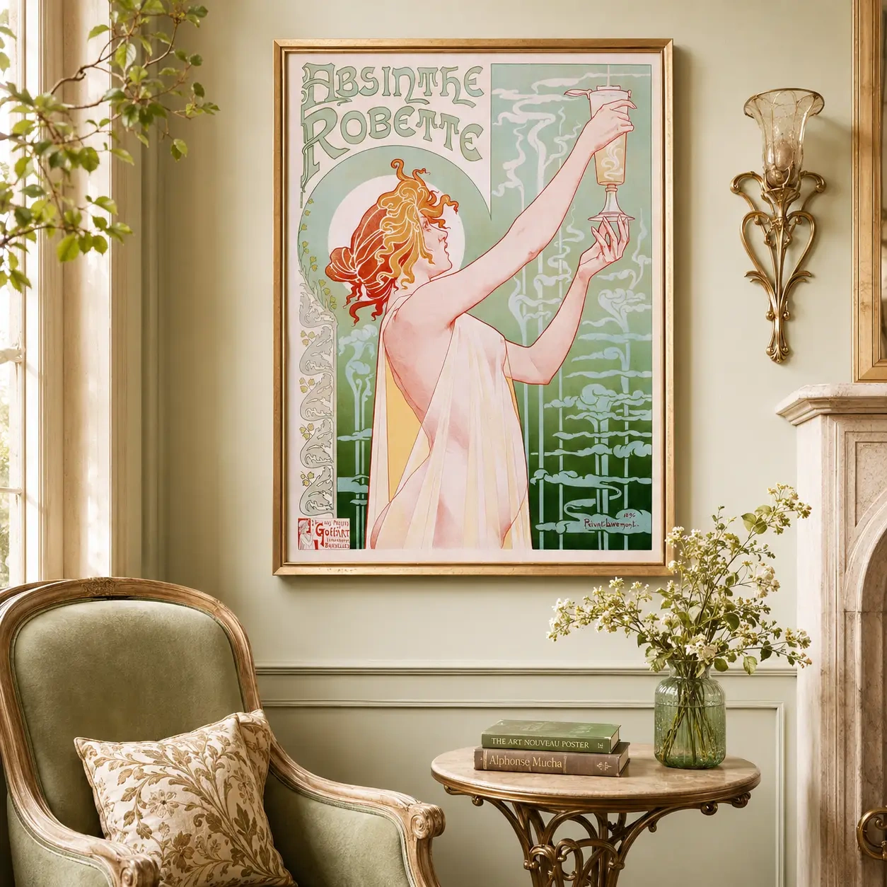 Absinthe Robette — absinthe Robette , 1896 Bottle Advertising Wall Art is presented as an