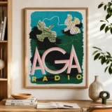 AGA Radio Poster, 1940s Product Advertising Wall Art Print