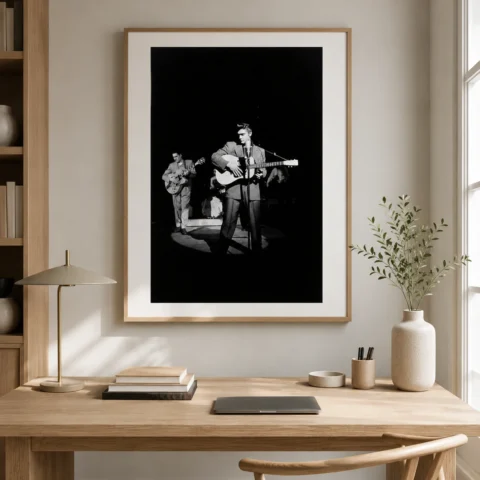 Alfred Wertheimer Elvis Presley Rehearsing at CBS 1956 photography print on MerchFuse