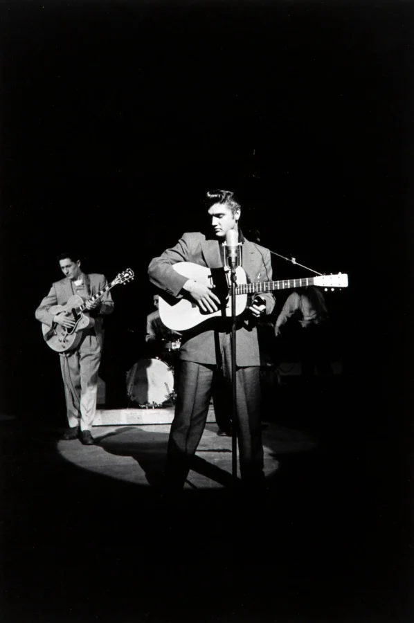 Alfred Wertheimer poster showing Elvis Presley rehearsing at CBS Studio in New York City.