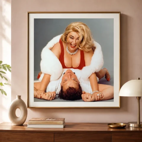 Roseanne Tom Annie Leibovitz Photography Print showing Roseanne Tom Poster (1990) gives shoppers a direct view of Annie