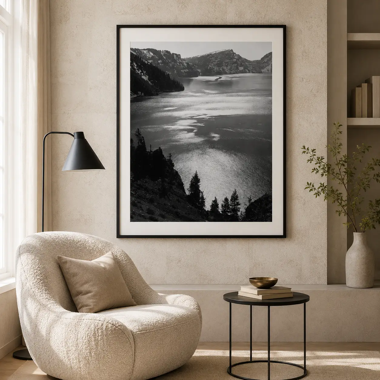 Ansel Adams poster showing Crater Lake national park view, 1943 - 28x40 inches