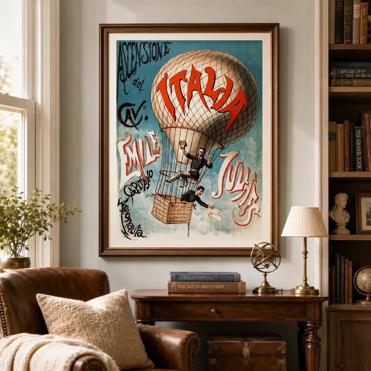Emile Julhes Flight — emile Julhes Flight Poster, 1890 Early Aviation Print is a