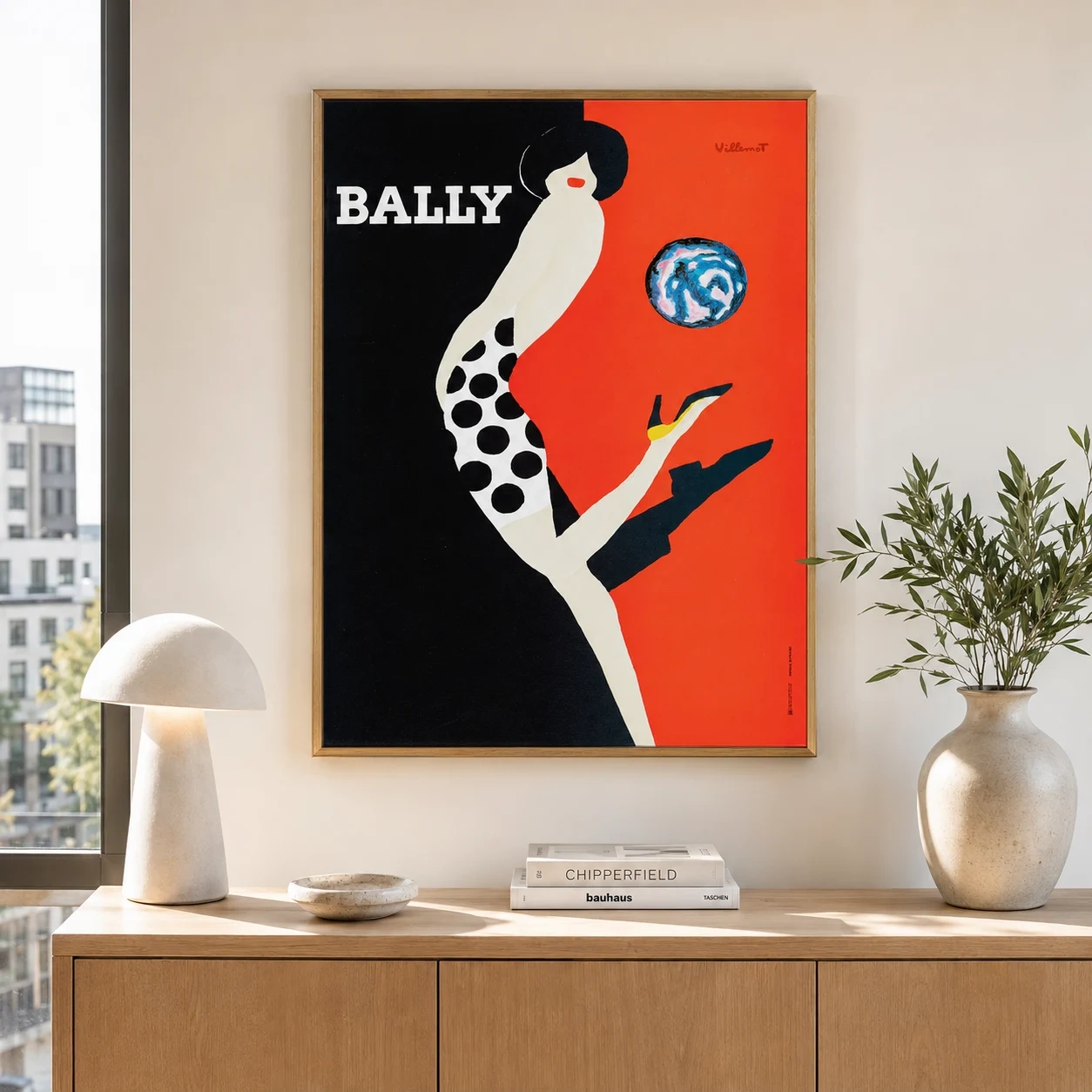 Bernard Villemot Bally — bernard Villemot Bally Poster, 1989 Fashion Wall Art Print presents
