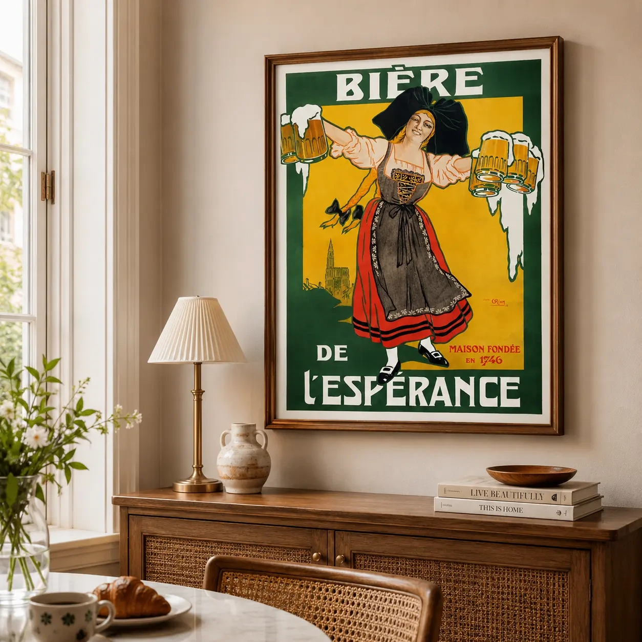Beer Hope Advertising — beer of Hope Poster, French Brewery Advertising Print turns Bière de