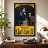 Bieres de Lachapelle Poster, 1920s Brewery Wall Art Print