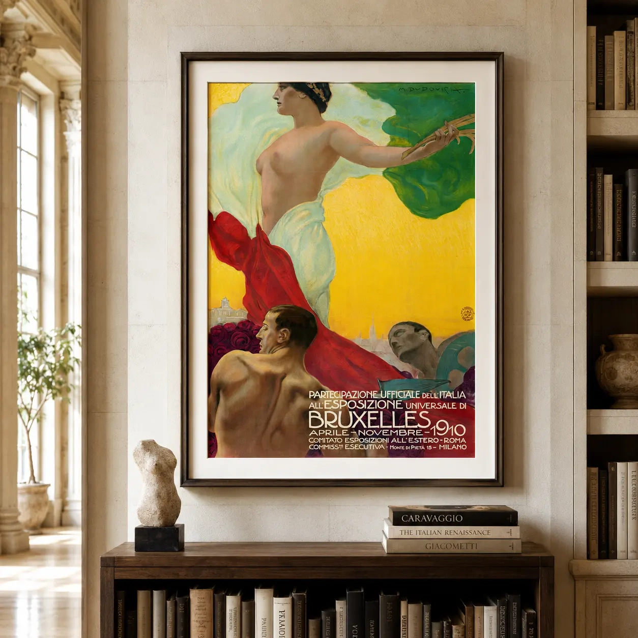 Brussels Exposition — built around allegorical figures, large Bruxelles 1910 lettering, and