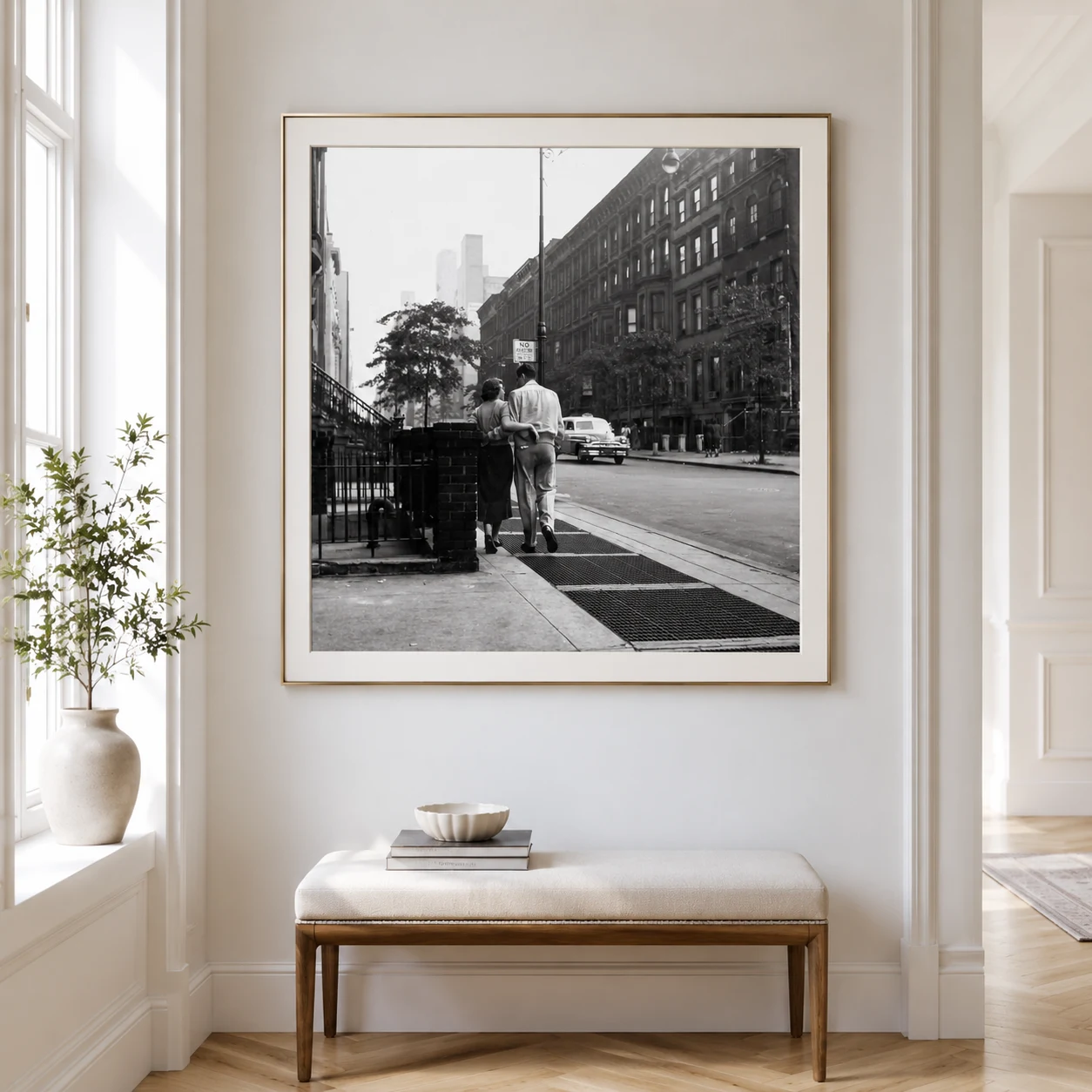 Dorothea Lange poster showing New York spring street scene, 1953 - 28x40 inches