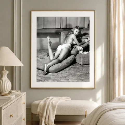 Marilyn Study Earl Moran Photography Print showing Marilyn Art Study Poster (1946) focuses on Earl Moran’s Marilyn Monroe