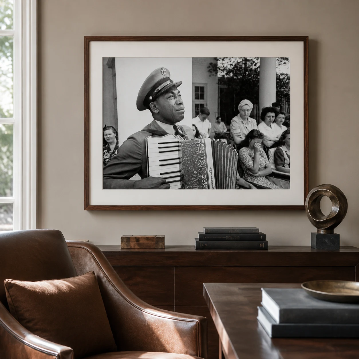 Edward Clark poster showing Graham Jackson mourning FDR at Warm Springs, 1945 - 28x40 inches