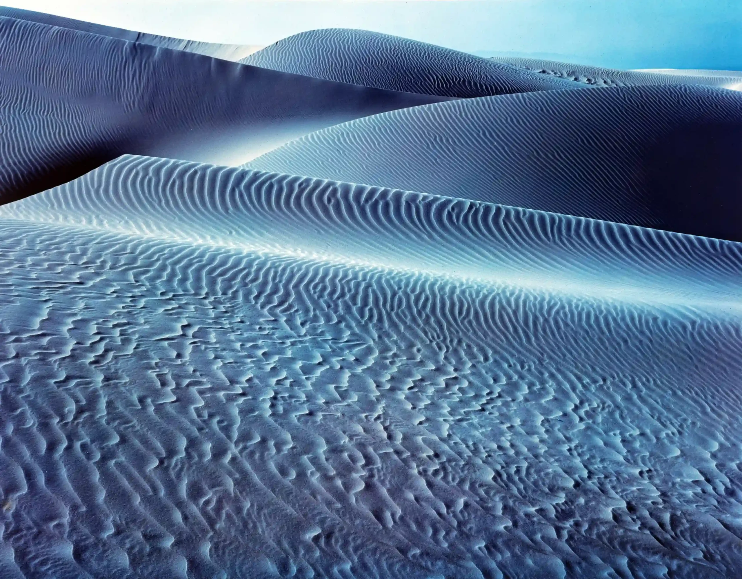 Edward Weston poster showing Oceano dunes rendered in Edward Weston’s clean formal style.