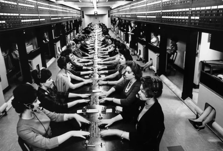 Clean artwork view of Eliot Elisofon Manhattan and Switchboard Photography Print. Manhattan Switchboard Operators Photography Print presents Manhattan and Switchboard Operators 1962 by Eliot Elisofon, a black-and-white image from 1962.