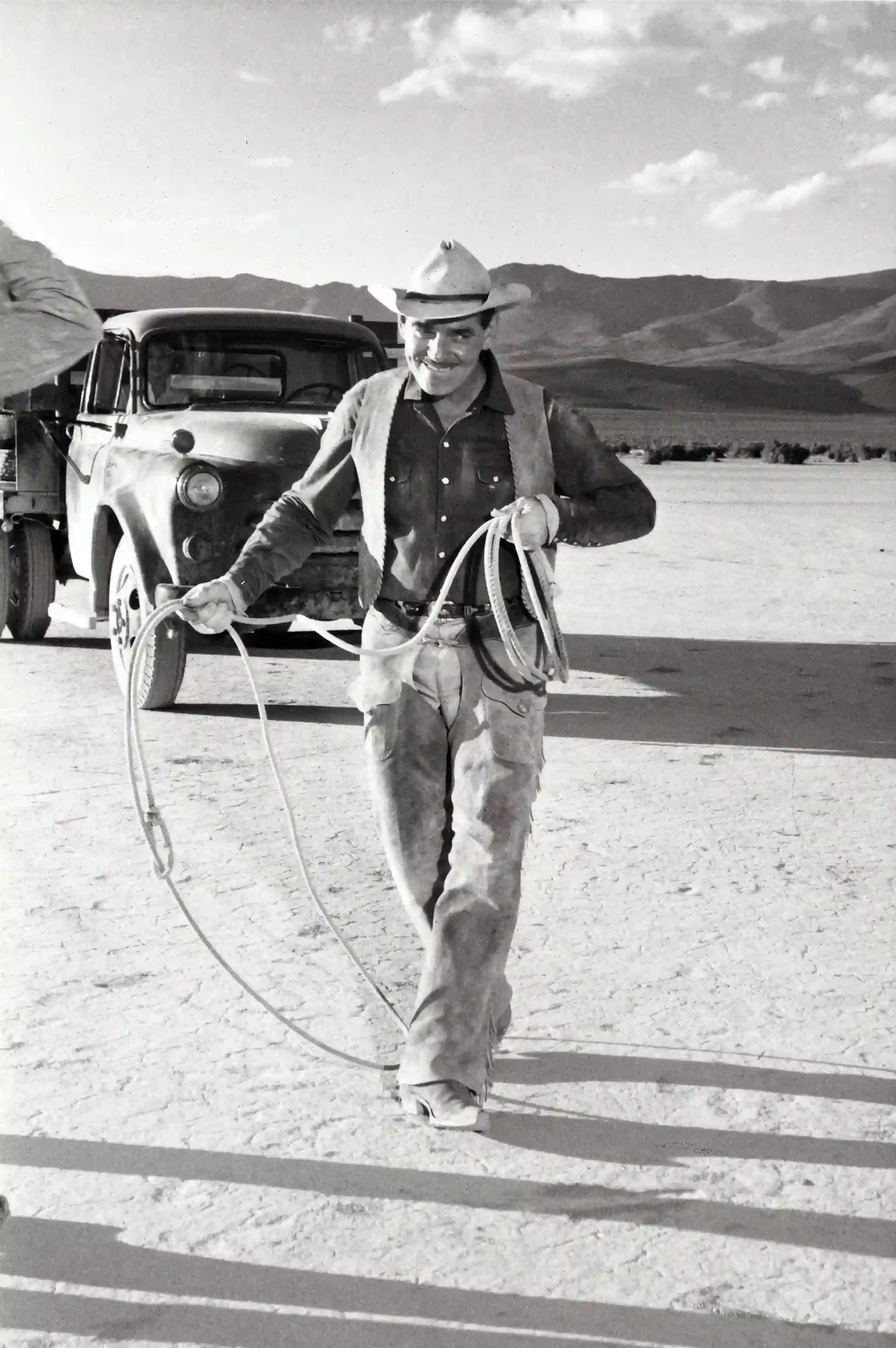Eve Arnold poster showing Clark Gable on the set of The Misfits around 1960.