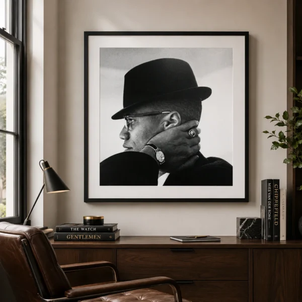 Malcolm X Chicago Poster, Eve Arnold 1961 Photography Print