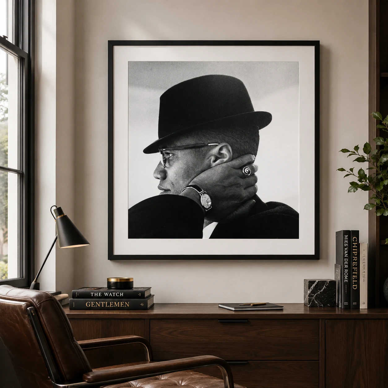 Eve Arnold poster showing Malcolm X speaking in Chicago, 1961 - 28x40 inches
