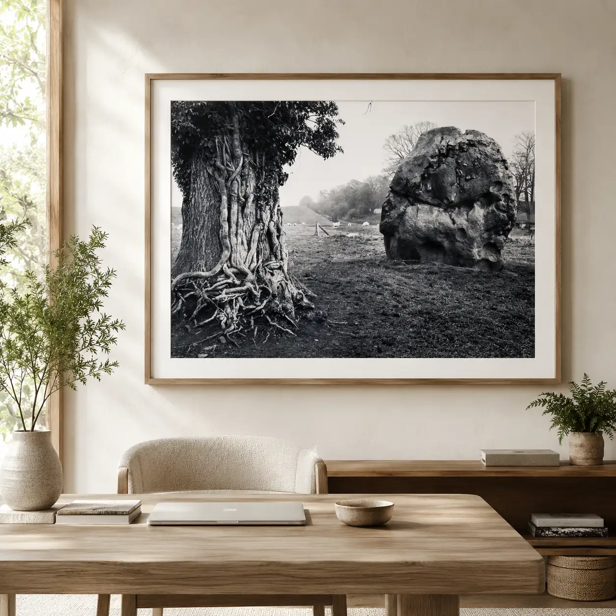 Stone and Tree Avebury England 1967 by Paul Caponigro — Stone Tree Avebury Photography Print