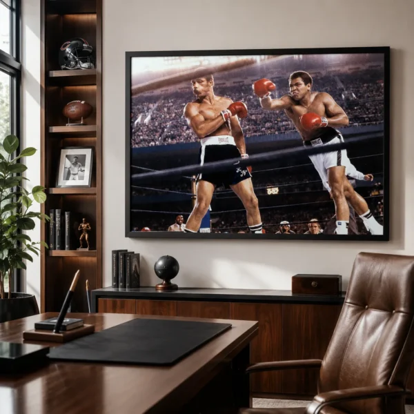 Muhammad Ali Throwing a Right Hook to, Fine Art Photography Print
