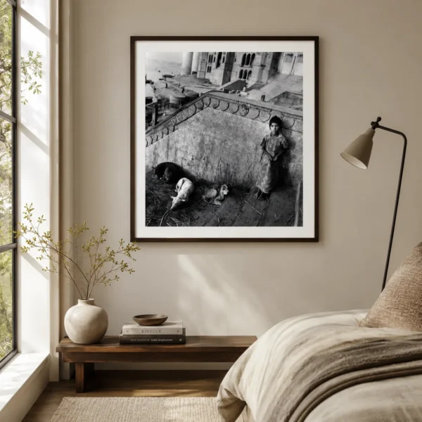 Mary Ellen Mark Girl with Dogs Benares India 1989 Photography Print