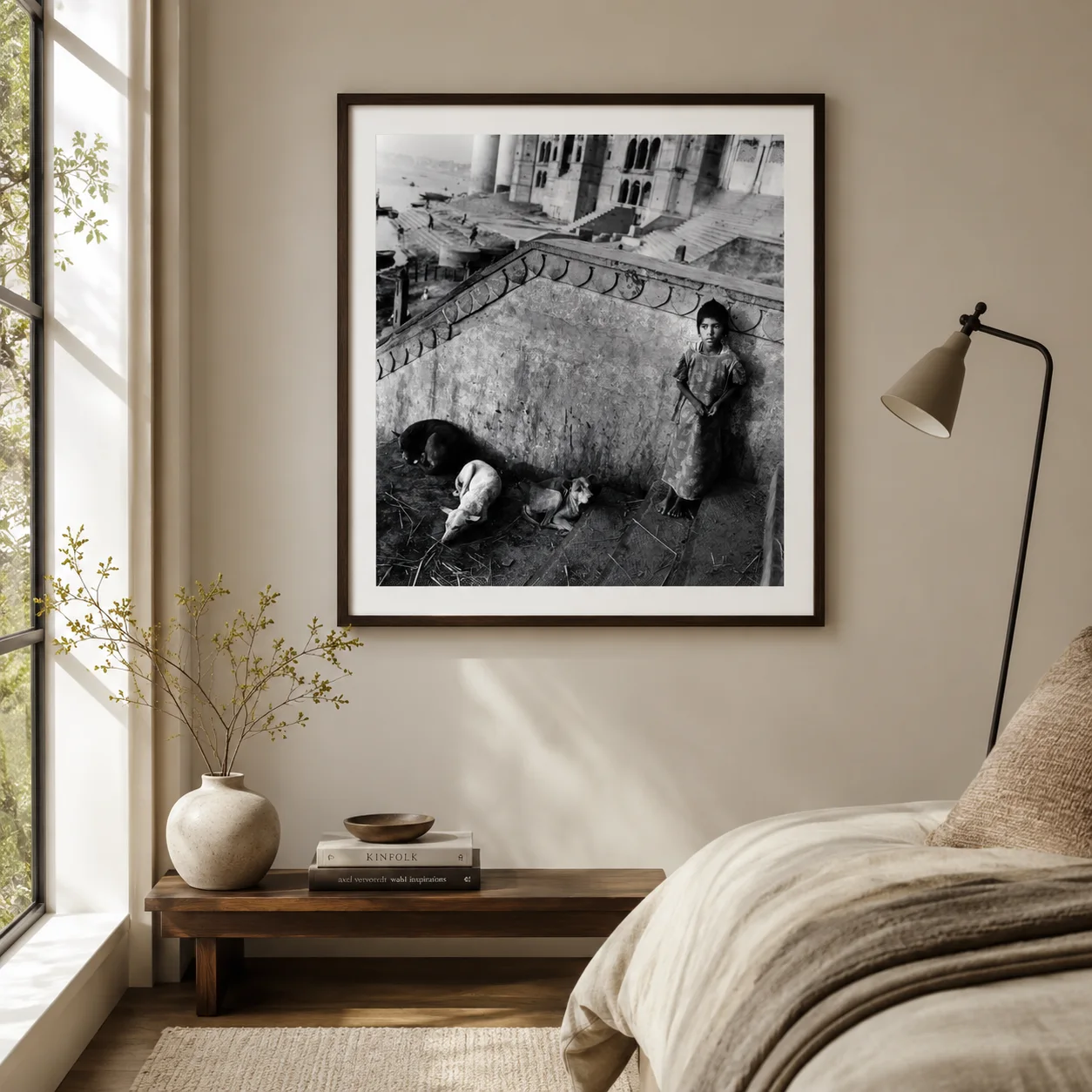 Mary Ellen Mark — girl Dogs Benares Photography Print featuring Girl with Dogs Benares