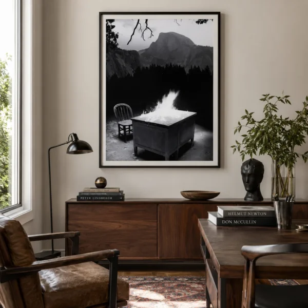 Jerry Uelsmann Untitled Desk on Fire and Photography Print