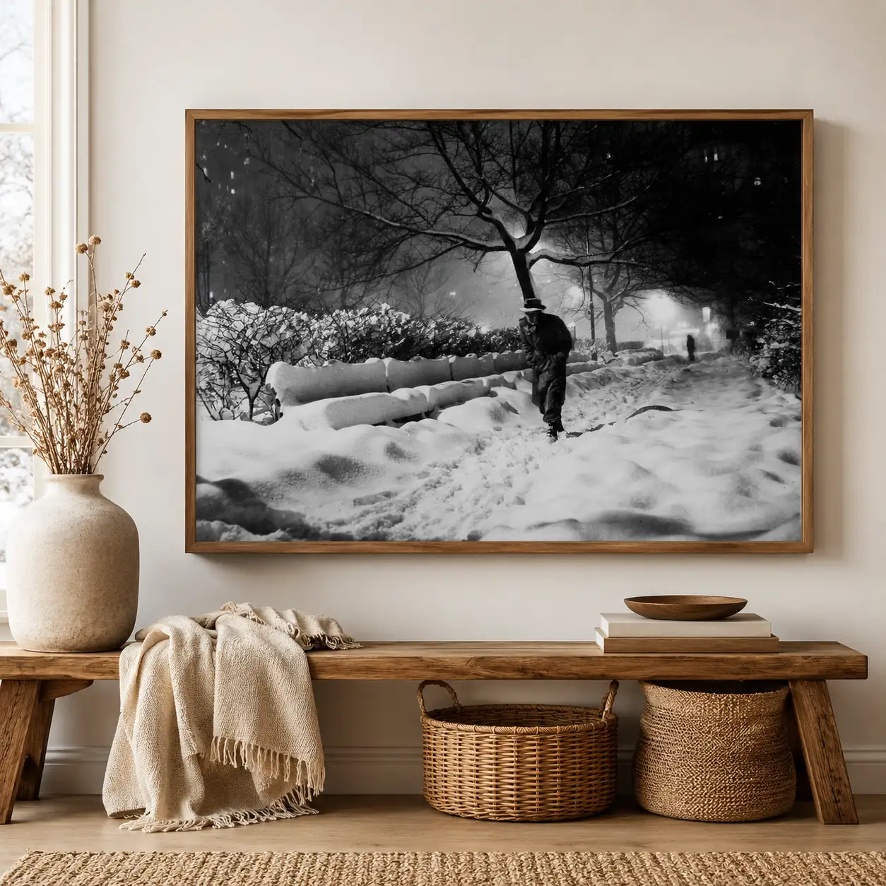 Untitled a Walk in the Snow by Nat Fein — Nat Fein Walk Photography Print