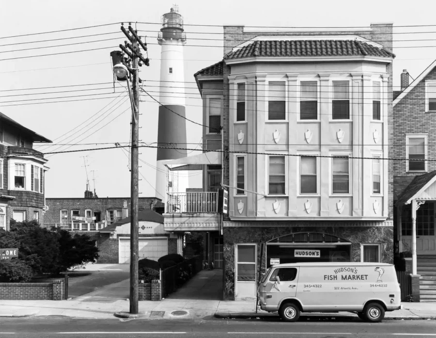 George Tice poster showing Hudson’s Fish Market in Atlantic City with storefront detail.