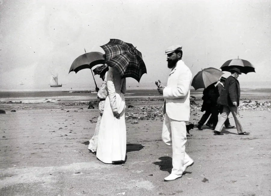 Jacques Henri Lartigue poster showing Cousin Caro and Mr. Plantevigne in a 1906 Lartigue scene.