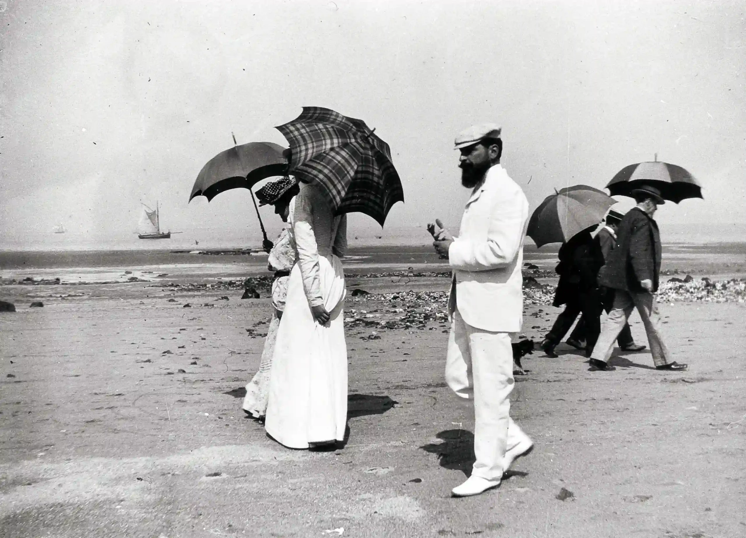 Jacques Henri Lartigue poster showing Cousin Caro and Mr. Plantevigne in a 1906 Lartigue scene.