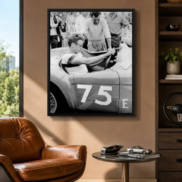 James Dean Porsche Racer Poster, Behind The Wheel Photo Photography Print