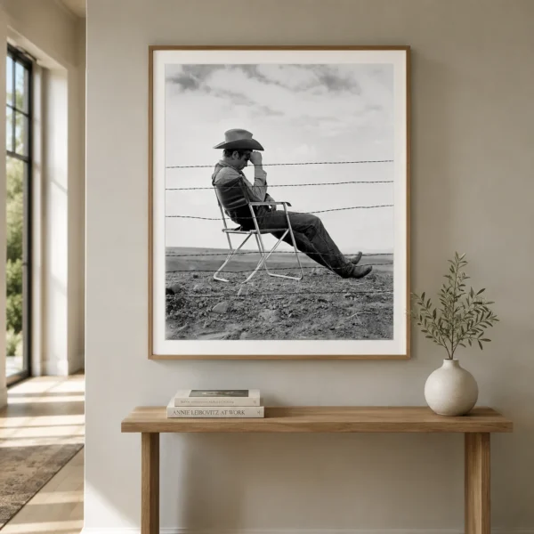 James Dean Cowboy Fence Poster, Giant 1955 Set Photo Photography Print