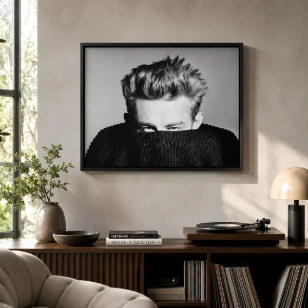 James Dean Sweater Eyes Poster, 1955 Close Portrait Photography Print