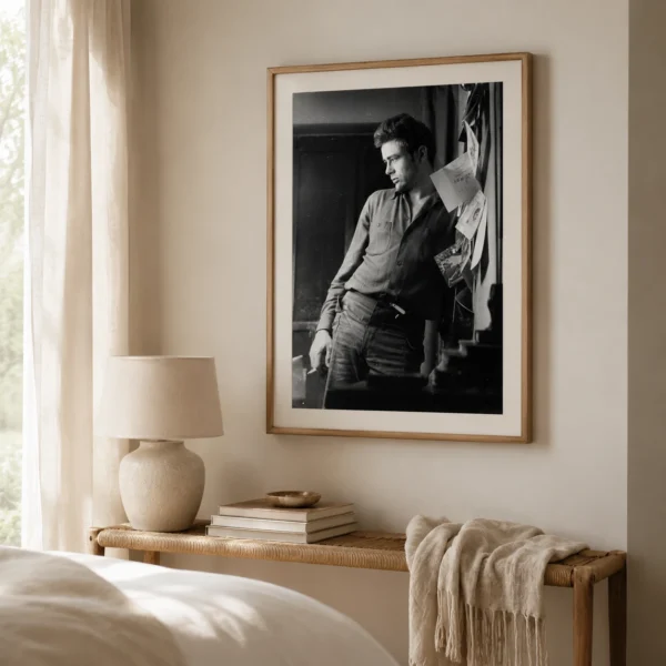 James Dean Christmas Poster, Window Portrait Photo Print