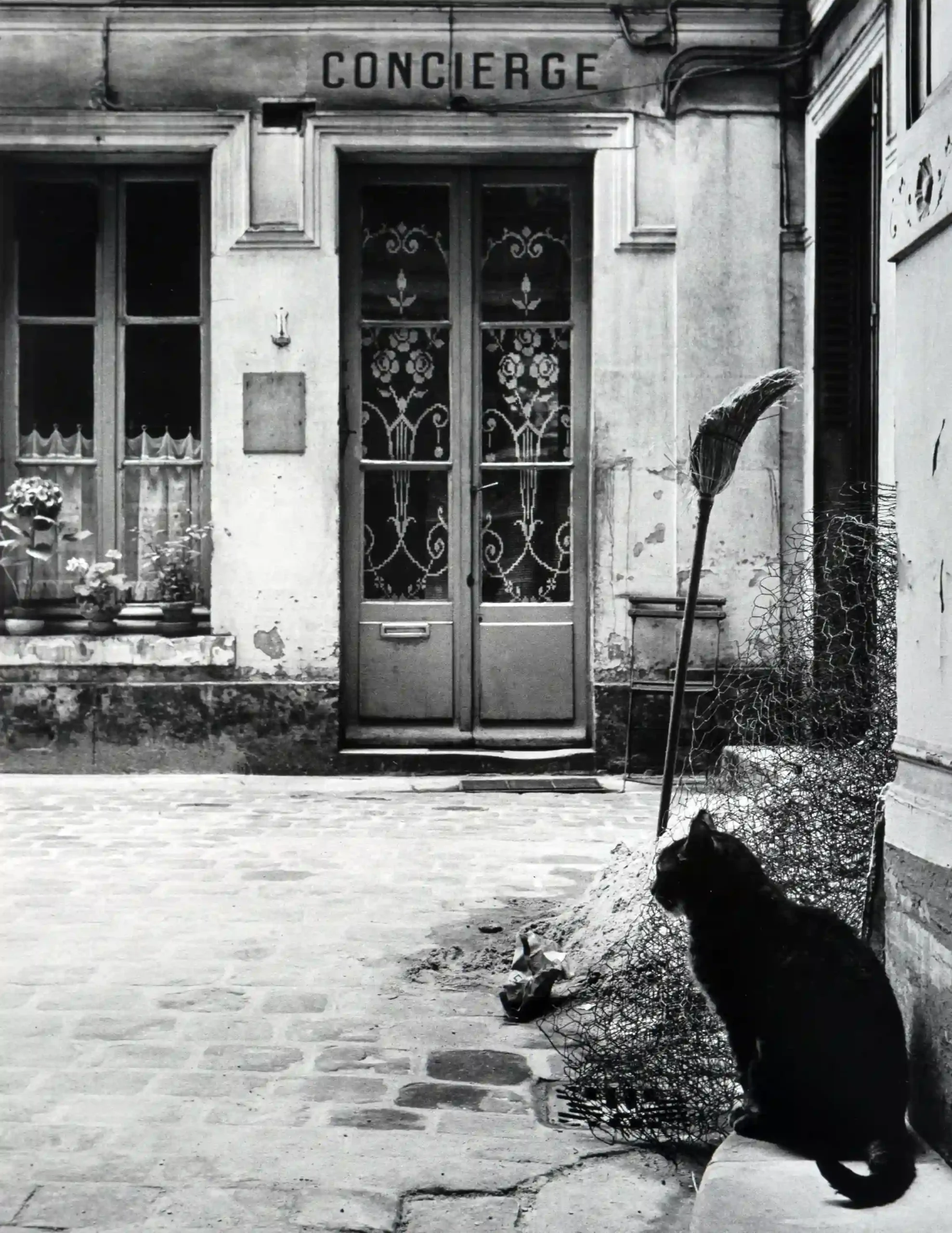 Janine Niepce poster showing a concierge cat on Rue de Tournon in 1957 Paris.
