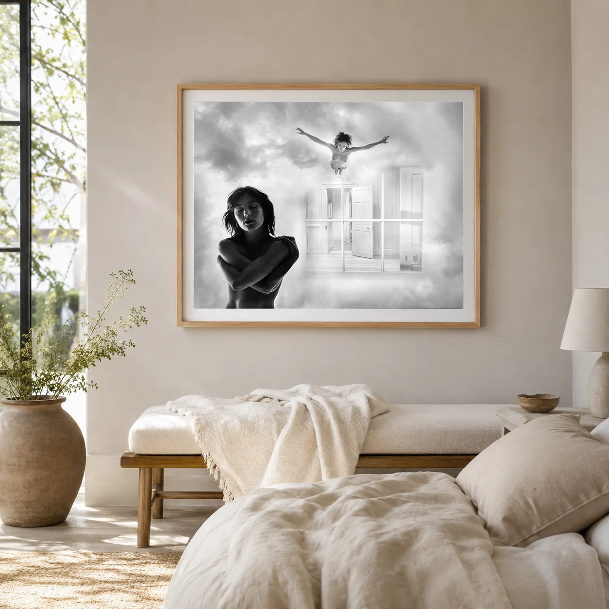 Jerry Uelsmann poster showing surreal figure study, 1990 - 28x40 inches