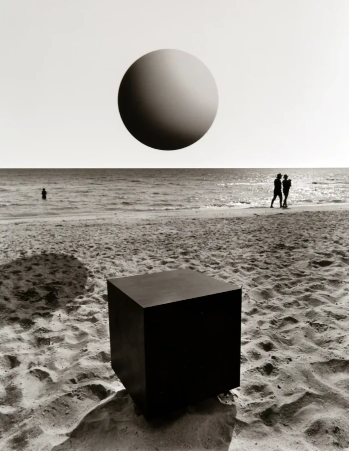 Jerry Uelsmann Untitled Shapes on the Beach 1979 photography print on MerchFuse