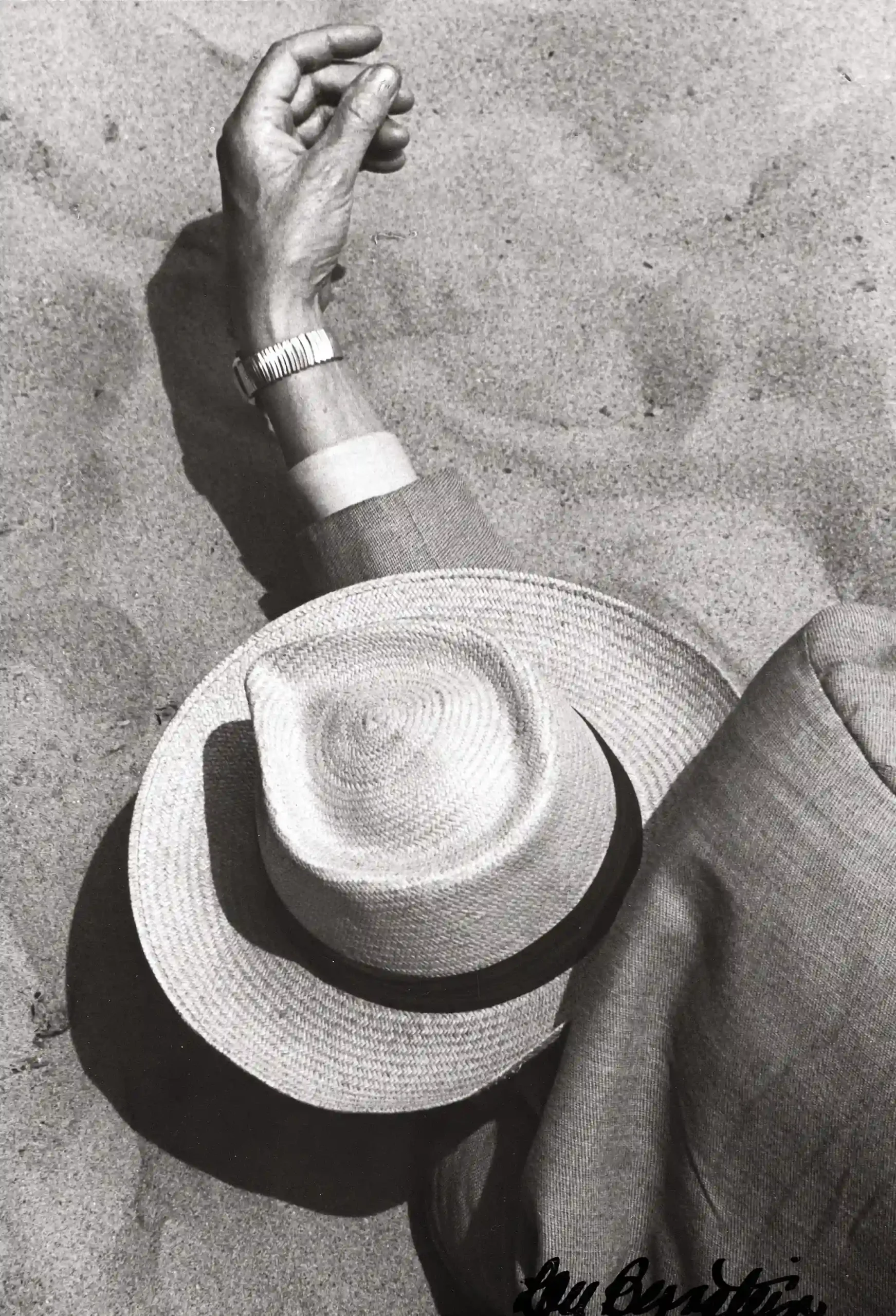 Lou Bernstein poster showing a Coney Island man with a hat in a close street portrait.