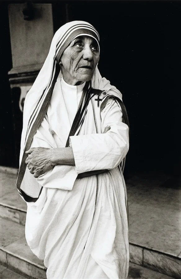 Mary Ellen Mark poster showing Mother Teresa in Calcutta in a direct documentary portrait.