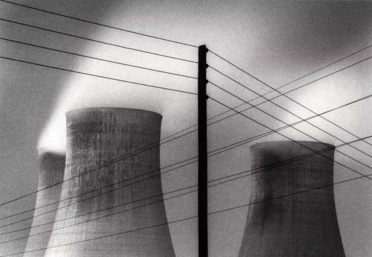 Clean artwork view of Michael Kenna Ratcliffe Power Station Plate Photography Print. Ratcliffe Power Station Photography Print presents Ratcliffe Power Station Plate 42 Study 9 1985 by Michael Kenna, a black-and-white image from 1985.