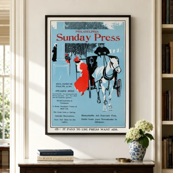 Philadelphia Sunday Press Poster, 1896 Graphic Arts Wall Print