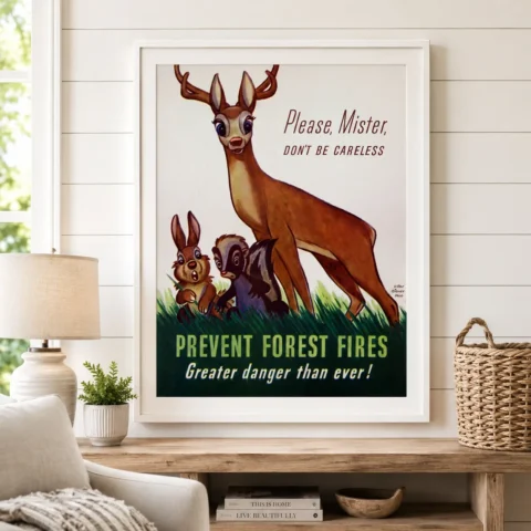 American Forestry Poster with American Forestry Association chromolithograph from the, MerchFuse vintage advertising wall art