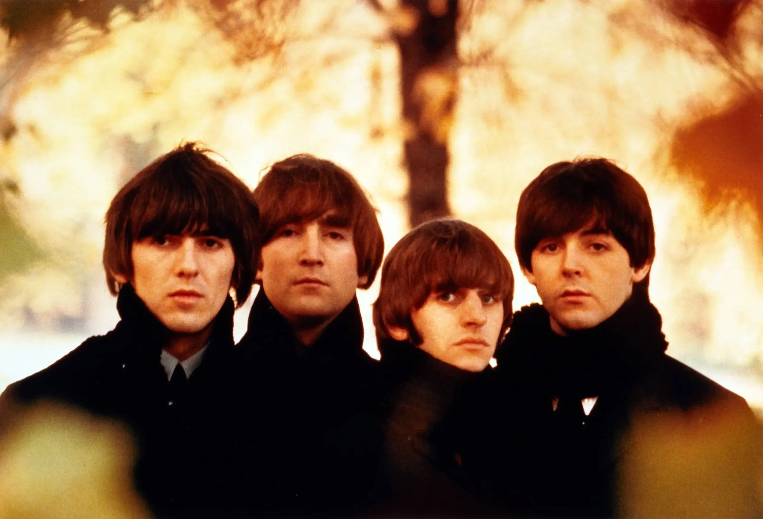 Robert Freeman poster showing the Beatles photographed in a clean 1964 group portrait.