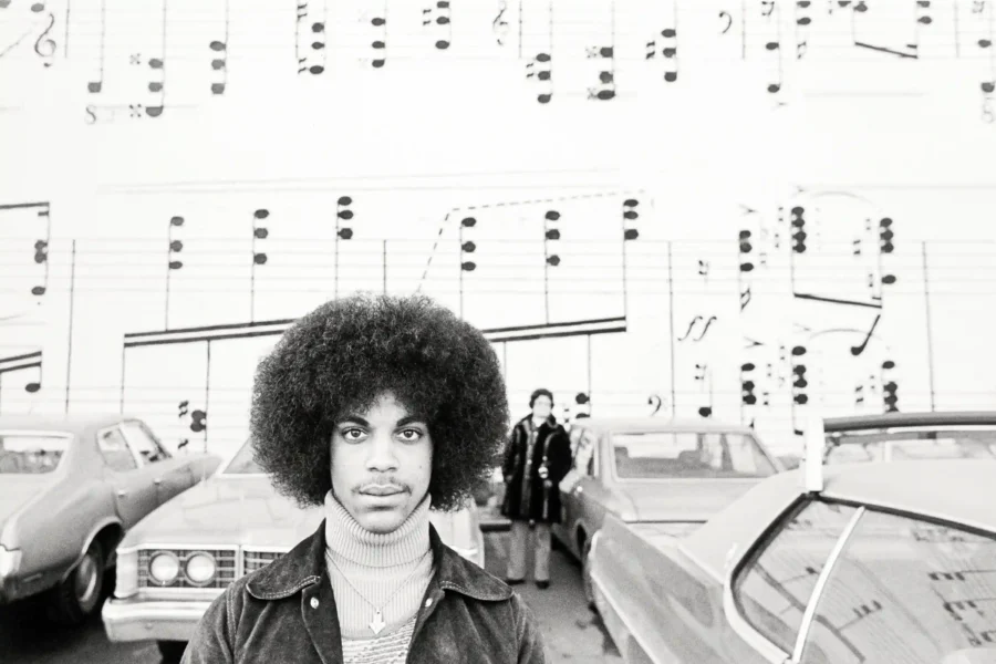 Robert Whitman poster showing Prince in Minneapolis during a 1977 portrait session.