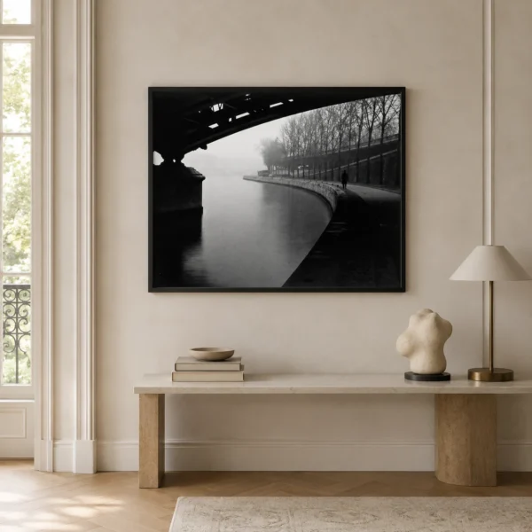 Willy Ronis Man Walking Along the Seine 1960s Photography Print