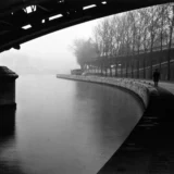 Willy Ronis Man Walking Along the Seine 1960s Photography Print